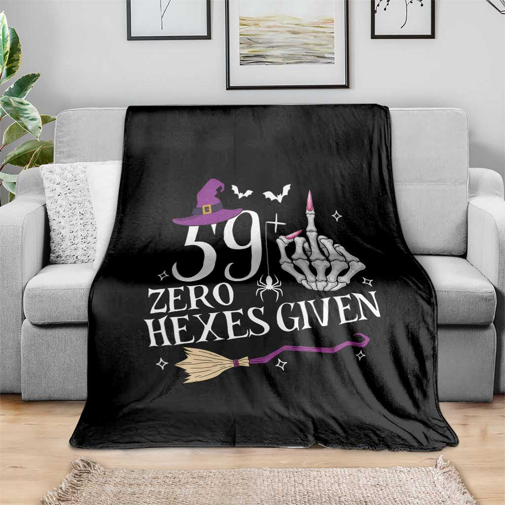 60th Birthday Halloween Throw Blanket 59 Plus Middle Finger Zero Hexes Given Gift For Women TS14 Print Your Wear