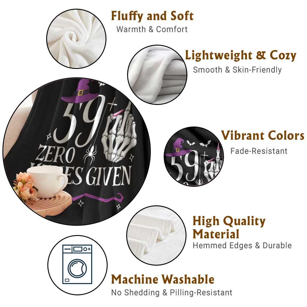 60th Birthday Halloween Throw Blanket 59 Plus Middle Finger Zero Hexes Given Gift For Women TS14 Print Your Wear