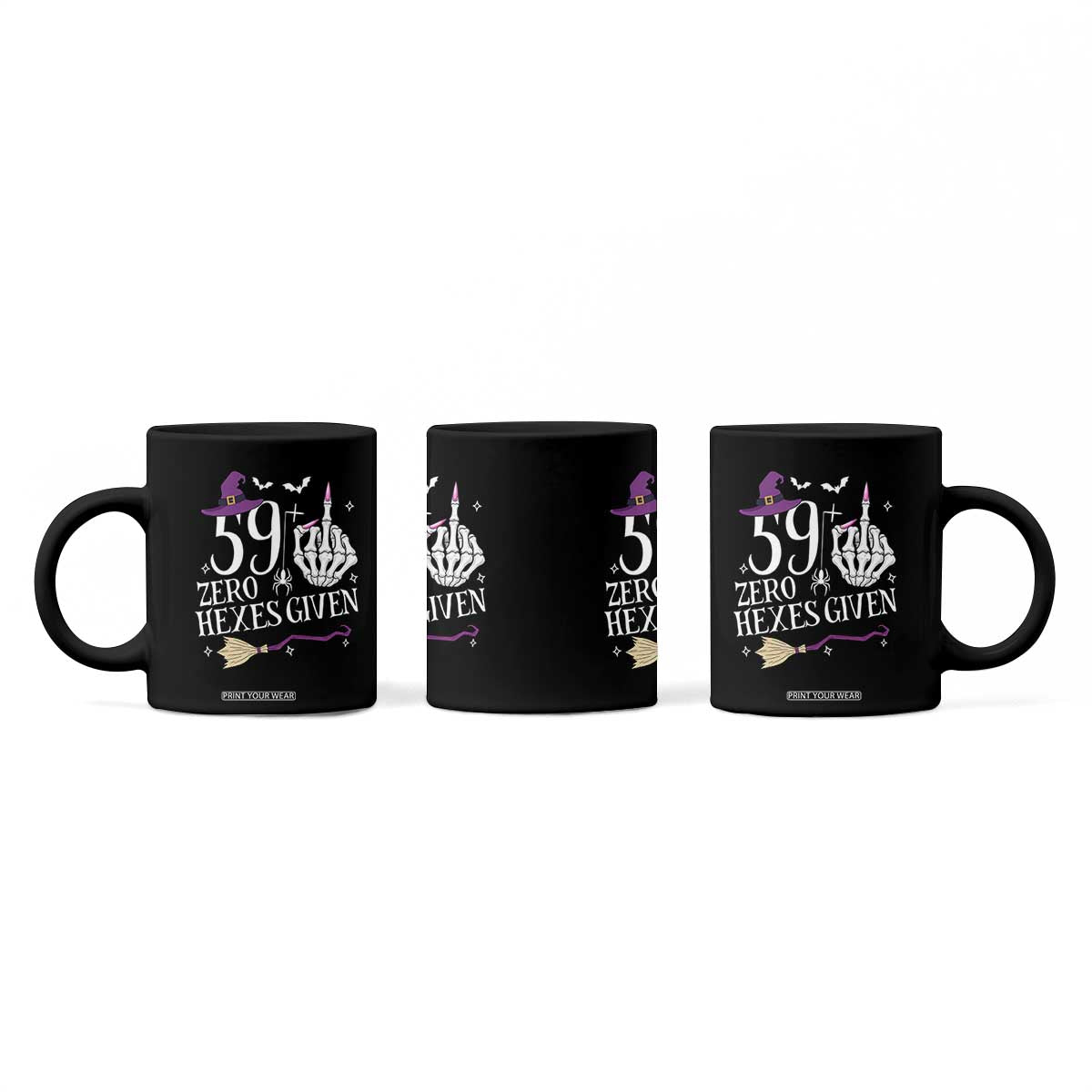 60th Birthday Halloween Coffee Mug 59 Plus Middle Finger Zero Hexes Given Gift For Women TS14 Print Your Wear