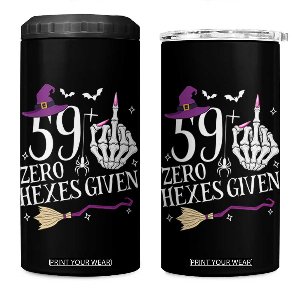 60th Birthday Halloween 4 in 1 Can Cooler Tumbler 59 Plus Middle Finger Zero Hexes Given Gift For Women TS14 One Size: 16 oz Black Print Your Wear
