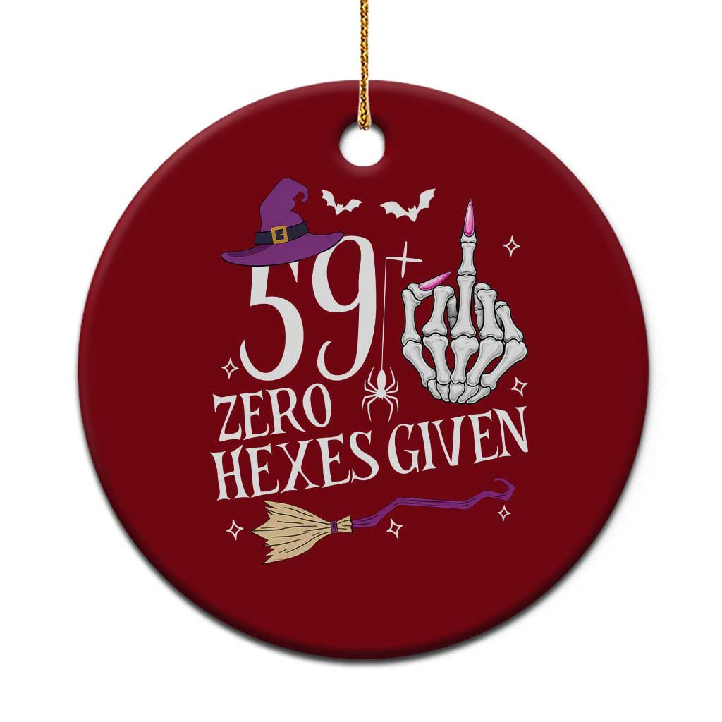 60th Birthday Halloween Ceramic Ornament 59 Plus Middle Finger Zero Hexes Given Gift For Women TS14 1pc Red Print Your Wear