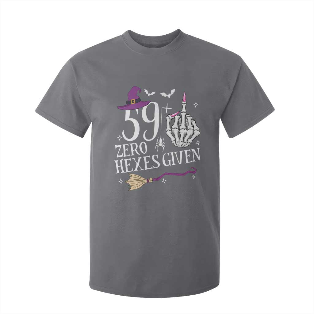 60th Birthday Halloween T Shirt For Kid 59 Plus Middle Finger Zero Hexes Given Gift For Women TS14 Charcoal Print Your Wear