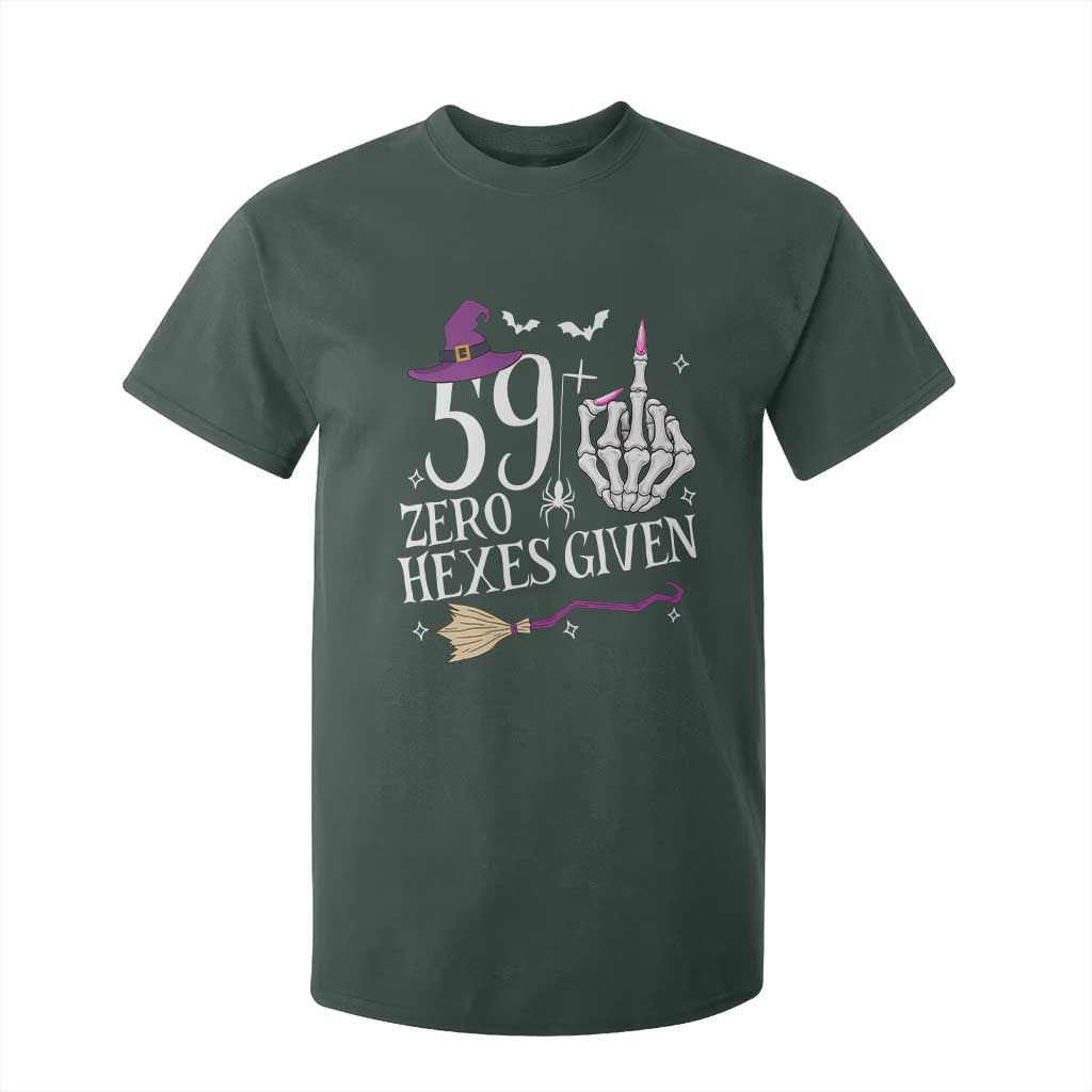 60th Birthday Halloween T Shirt For Kid 59 Plus Middle Finger Zero Hexes Given Gift For Women TS14 Dark Forest Green Print Your Wear