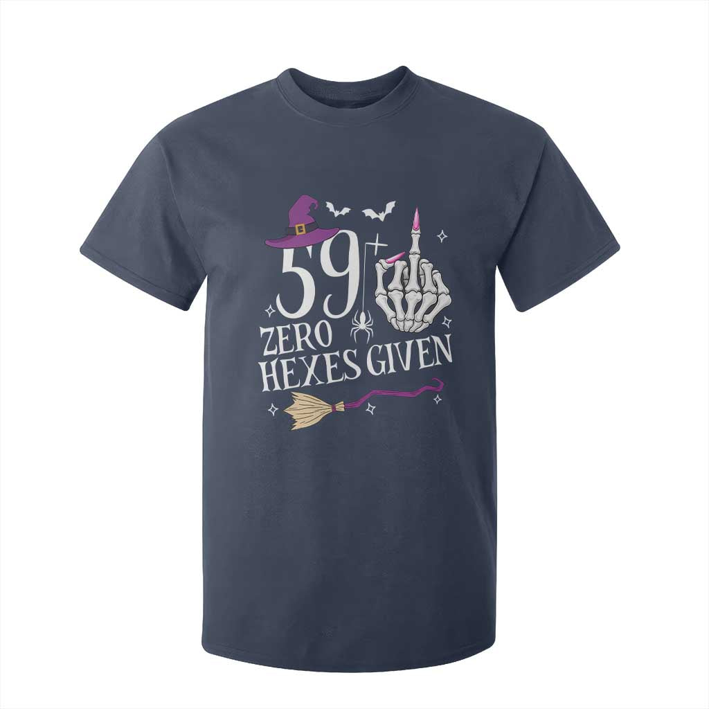 60th Birthday Halloween T Shirt For Kid 59 Plus Middle Finger Zero Hexes Given Gift For Women TS14 Navy Print Your Wear