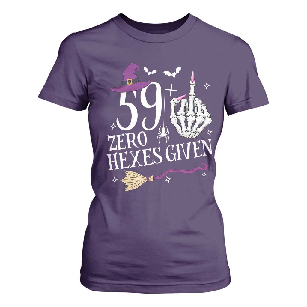 60th Birthday Halloween T Shirt For Women 59 Plus Middle Finger Zero Hexes Given Gift For Women TS14 Purple Print Your Wear