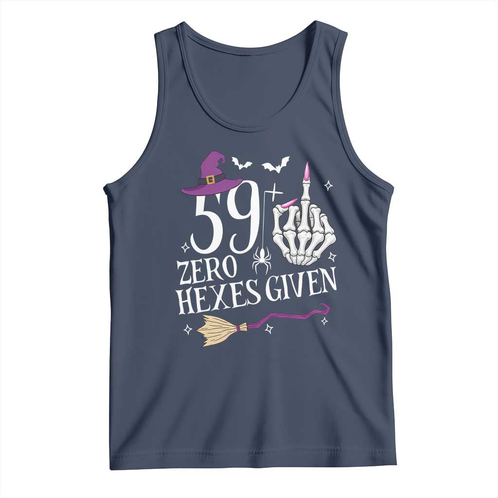 60th Birthday Halloween Tank Top 59 Plus Middle Finger Zero Hexes Given Gift For Women TS14 Navy Print Your Wear