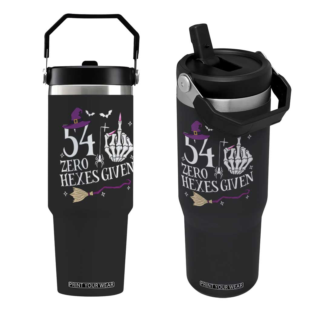 55th Birthday Halloween Flip Straw Tumbler 54 Plus Middle Finger Zero Hexes Given Gift For Women TS14 One Size: 30 oz Black Print Your Wear