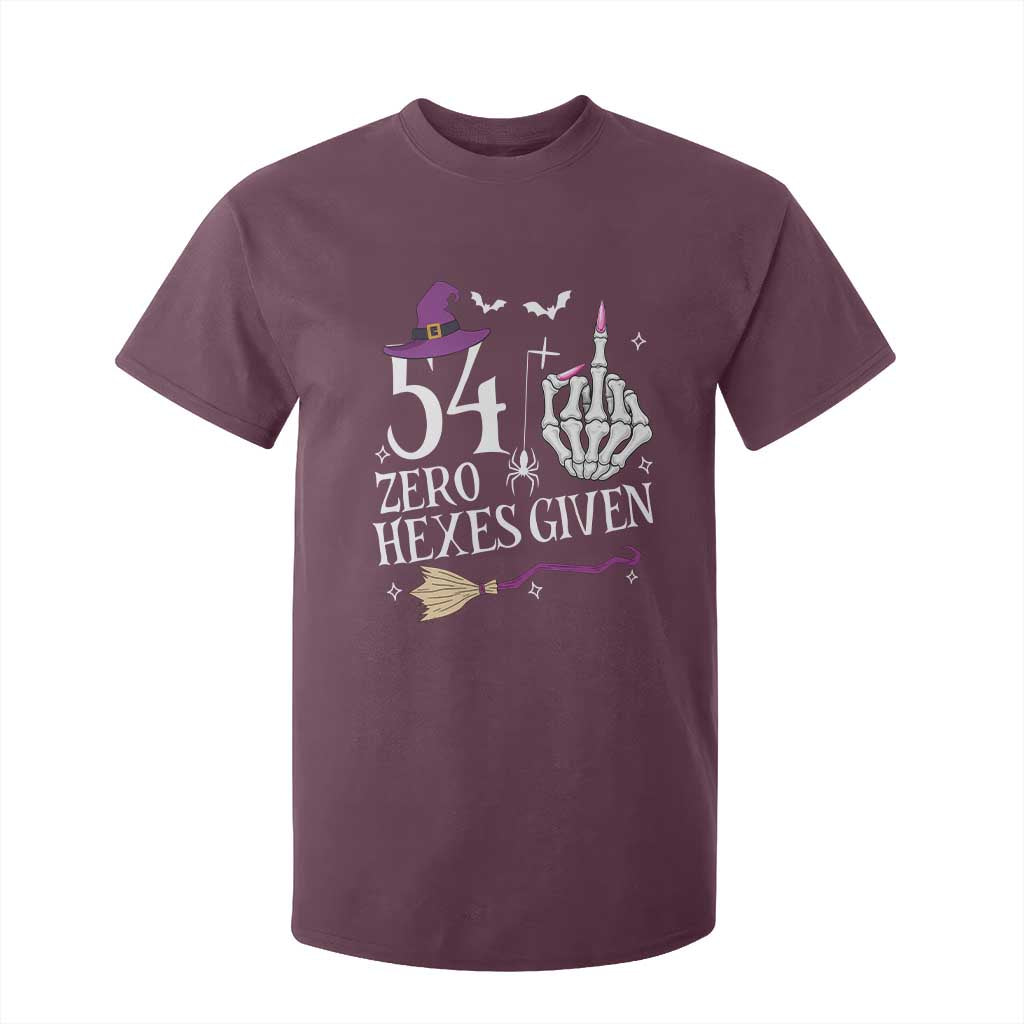 55th Birthday Halloween T Shirt For Kid 54 Plus Middle Finger Zero Hexes Given Gift For Women TS14 Maroon Print Your Wear