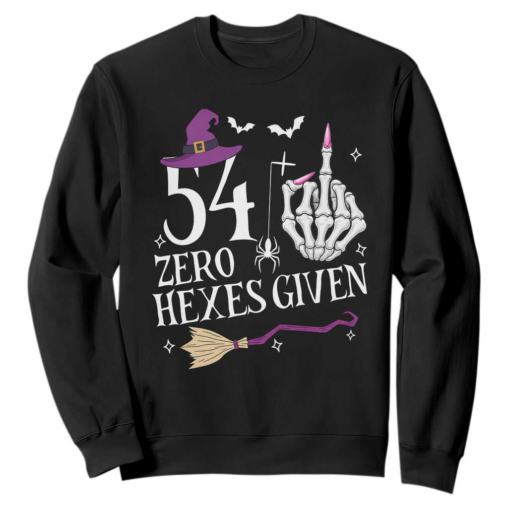 55th Birthday Halloween Sweatshirt 54 Plus Middle Finger Zero Hexes Given Gift For Women TS14 Black Print Your Wear