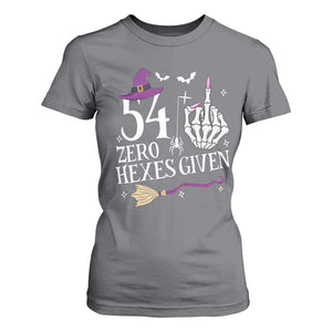 55th Birthday Halloween T Shirt For Women 54 Plus Middle Finger Zero Hexes Given Gift For Women TS14 Charcoal Print Your Wear
