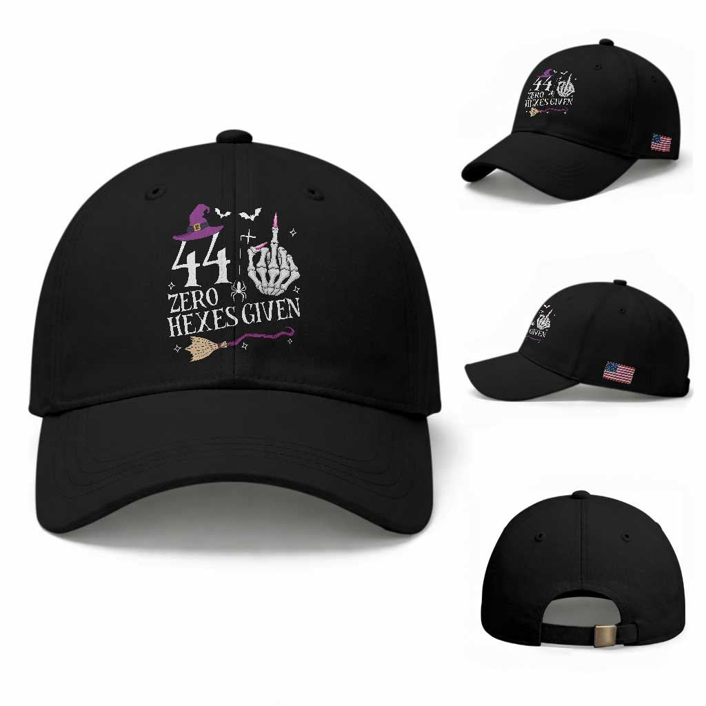 45th Birthday Halloween Baseball Cap 44 Plus Middle Finger Zero Hexes Given Gift For Women TS14 Baseball Cap Universal Fit Black Print Your Wear
