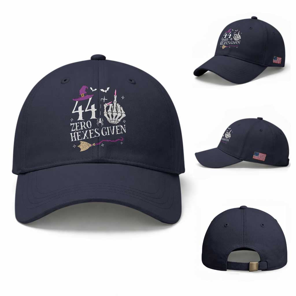45th Birthday Halloween Baseball Cap 44 Plus Middle Finger Zero Hexes Given Gift For Women TS14 Baseball Cap Universal Fit Navy Print Your Wear