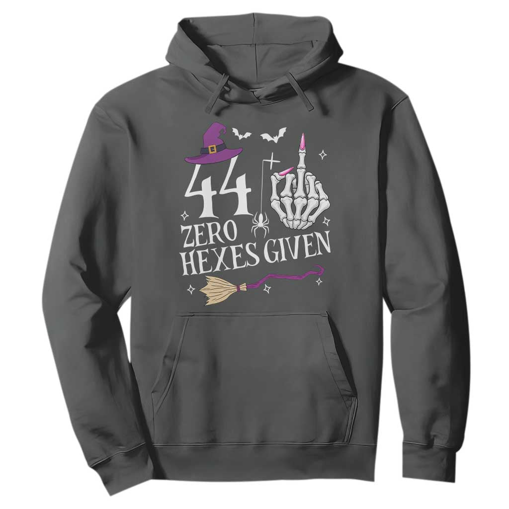 45th Birthday Halloween Hoodie 44 Plus Middle Finger Zero Hexes Given Gift For Women TS14 Dark Heather Print Your Wear
