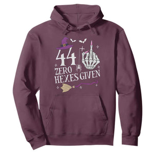 45th Birthday Halloween Hoodie 44 Plus Middle Finger Zero Hexes Given Gift For Women TS14 Maroon Print Your Wear