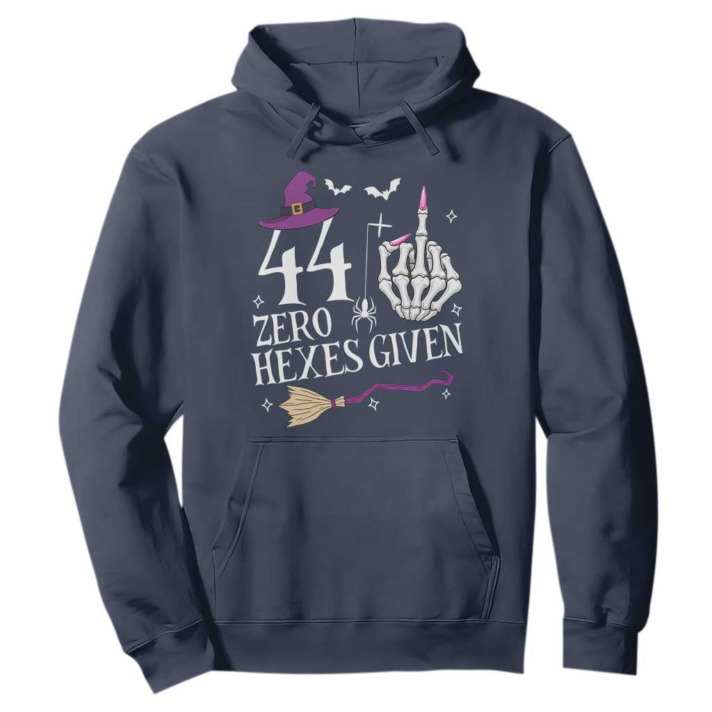 45th Birthday Halloween Hoodie 44 Plus Middle Finger Zero Hexes Given Gift For Women TS14 Navy Print Your Wear