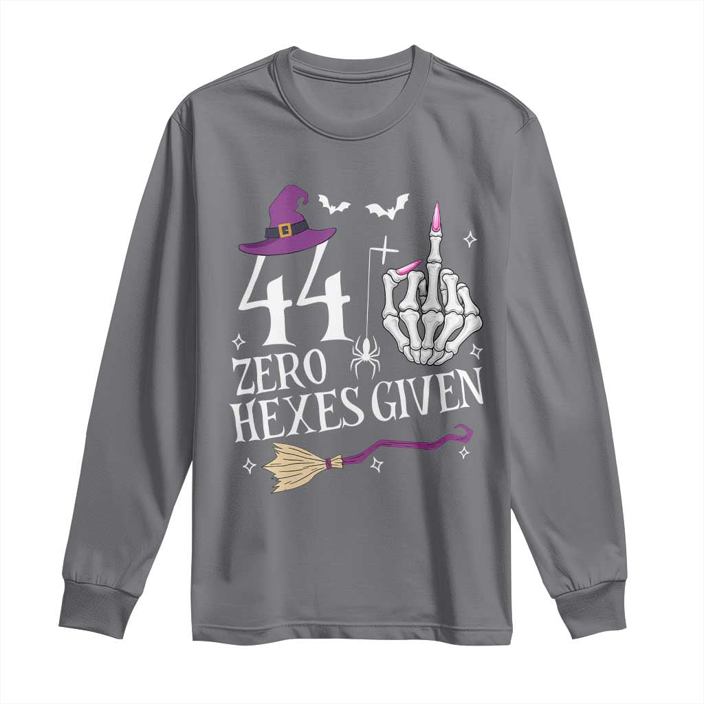 45th Birthday Halloween Long Sleeve Shirt 44 Plus Middle Finger Zero Hexes Given Gift For Women TS14 Charcoal Print Your Wear