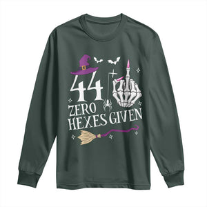 45th Birthday Halloween Long Sleeve Shirt 44 Plus Middle Finger Zero Hexes Given Gift For Women TS14 Dark Forest Green Print Your Wear