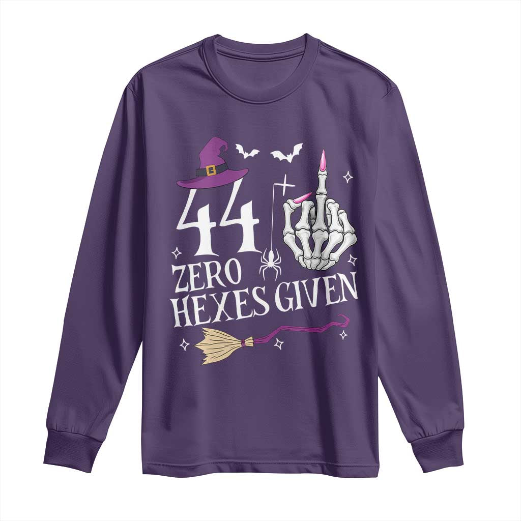 45th Birthday Halloween Long Sleeve Shirt 44 Plus Middle Finger Zero Hexes Given Gift For Women TS14 Purple Print Your Wear