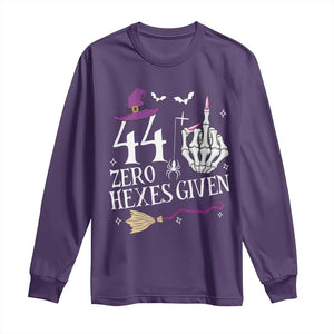 45th Birthday Halloween Long Sleeve Shirt 44 Plus Middle Finger Zero Hexes Given Gift For Women TS14 Purple Print Your Wear