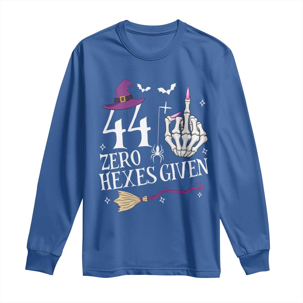 45th Birthday Halloween Long Sleeve Shirt 44 Plus Middle Finger Zero Hexes Given Gift For Women TS14 Royal Blue Print Your Wear