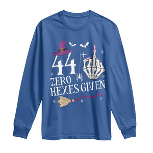 45th Birthday Halloween Long Sleeve Shirt 44 Plus Middle Finger Zero Hexes Given Gift For Women TS14 Royal Blue Print Your Wear