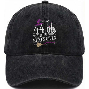 45th Birthday Halloween Washed Cotton Baseball Cap 44 Plus Middle Finger Zero Hexes Given Gift For Women TS14 Print Your Wear