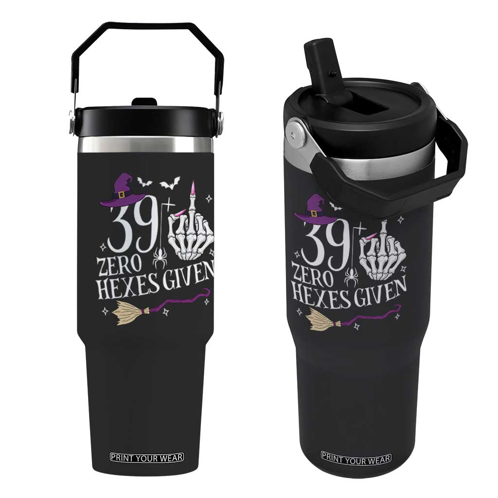 40th Birthday Halloween Flip Straw Tumbler 39 Plus Middle Finger Zero Hexes Given Gift For Women TS14 One Size: 30 oz Black Print Your Wear