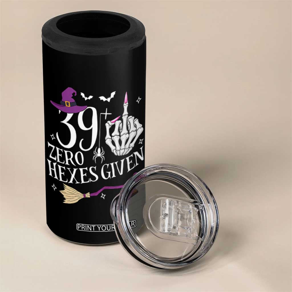 40th Birthday Halloween 4 in 1 Can Cooler Tumbler 39 Plus Middle Finger Zero Hexes Given Gift For Women TS14 Print Your Wear
