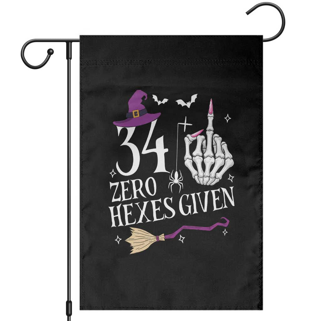 35th Birthday Halloween Garden Flag 34 Plus Middle Finger Zero Hexes Given Gift For Women TS14 Black Print Your Wear