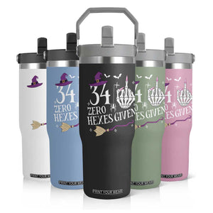 35th Birthday Halloween Flip Straw Tumbler 34 Plus Middle Finger Zero Hexes Given Gift For Women TS14 Print Your Wear