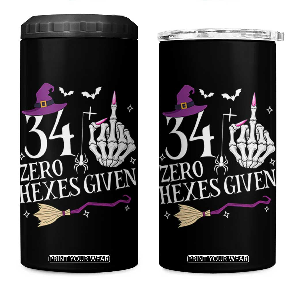 35th Birthday Halloween 4 in 1 Can Cooler Tumbler 34 Plus Middle Finger Zero Hexes Given Gift For Women TS14 One Size: 16 oz Black Print Your Wear