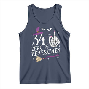 35th Birthday Halloween Tank Top 34 Plus Middle Finger Zero Hexes Given Gift For Women TS14 Navy Print Your Wear