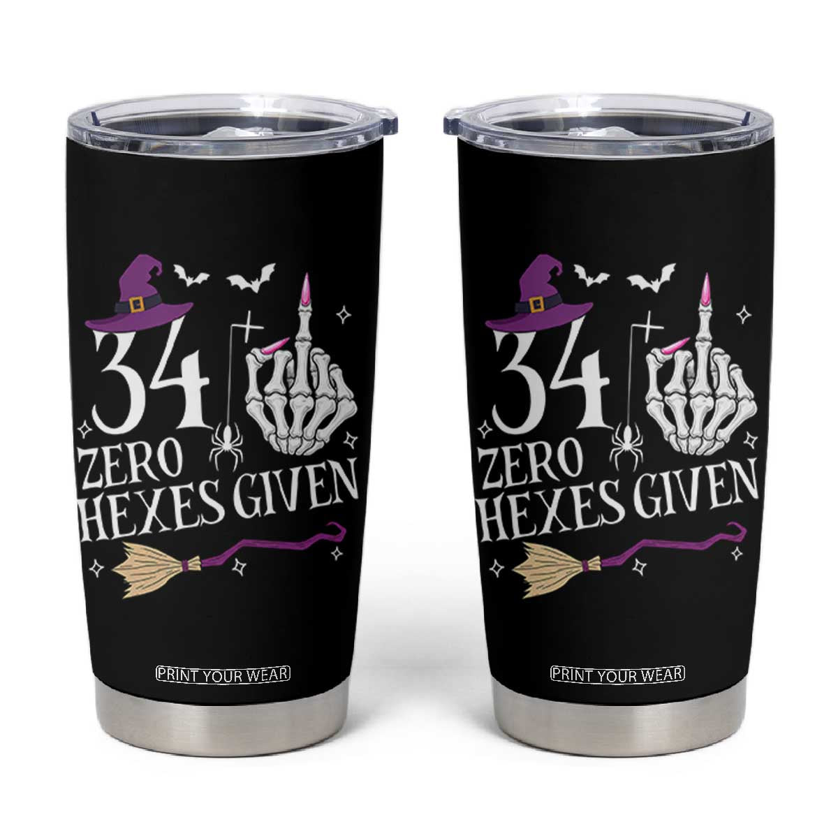 35th Birthday Halloween Tumbler Cup 34 Plus Middle Finger Zero Hexes Given Gift For Women TS14 Black Print Your Wear