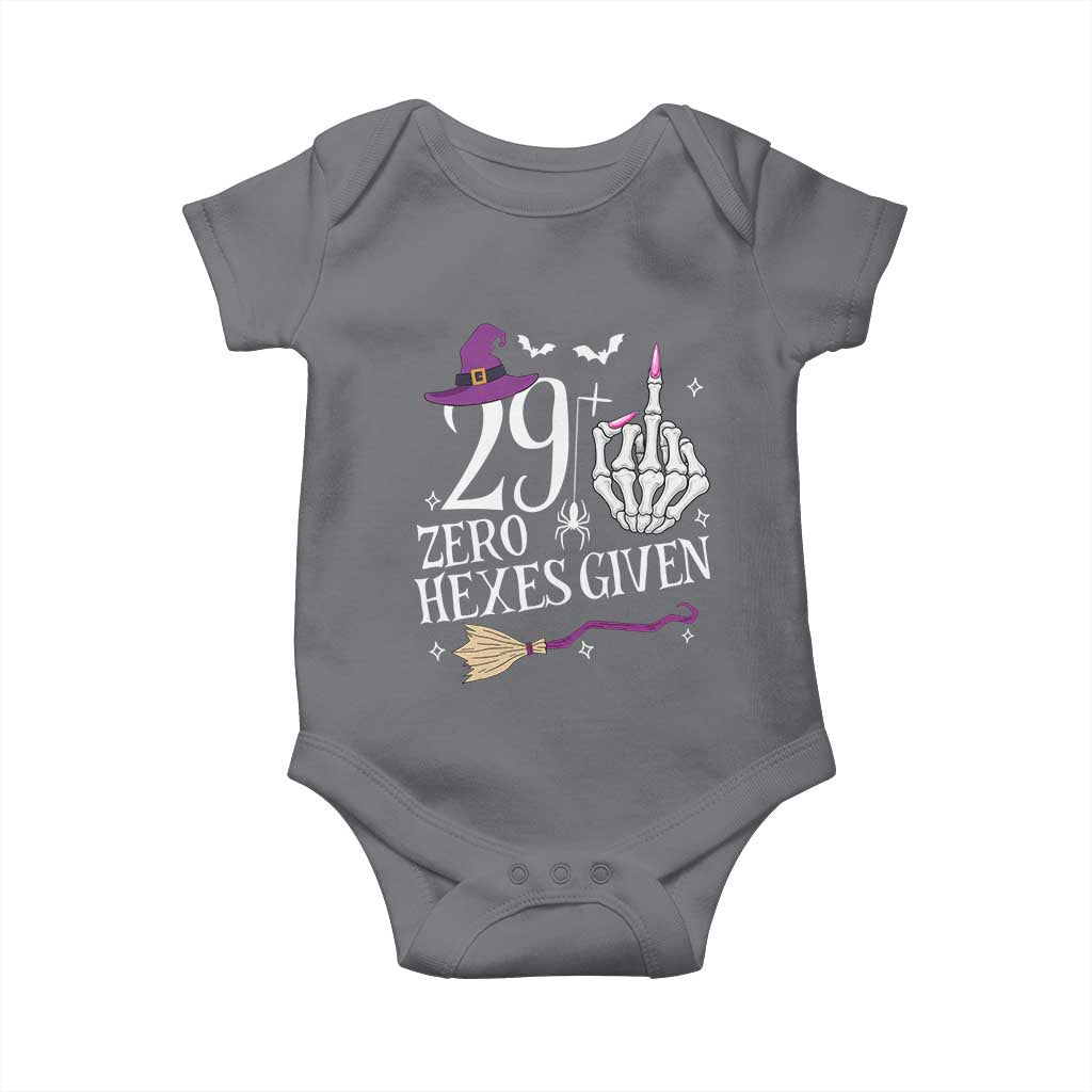 30th Birthday Halloween Baby Onesie 29 Plus Middle Finger Zero Hexes Given Gift For Women TS14 Charcoal Print Your Wear