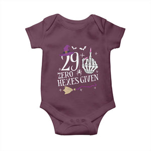 30th Birthday Halloween Baby Onesie 29 Plus Middle Finger Zero Hexes Given Gift For Women TS14 Maroon Print Your Wear