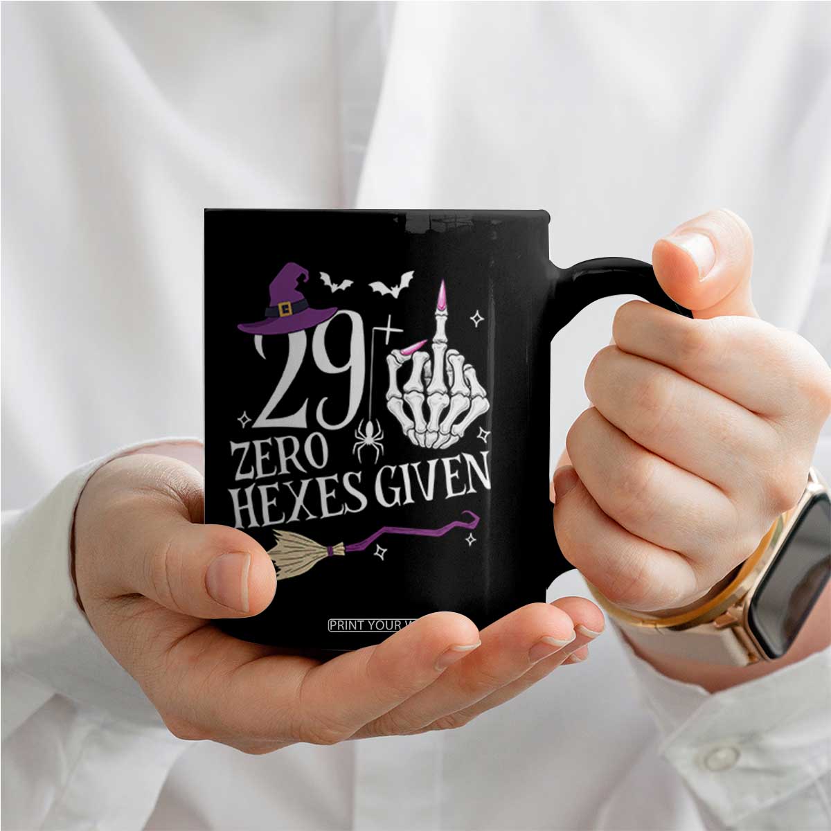 30th Birthday Halloween Coffee Mug 29 Plus Middle Finger Zero Hexes Given Gift For Women TS14 Print Your Wear