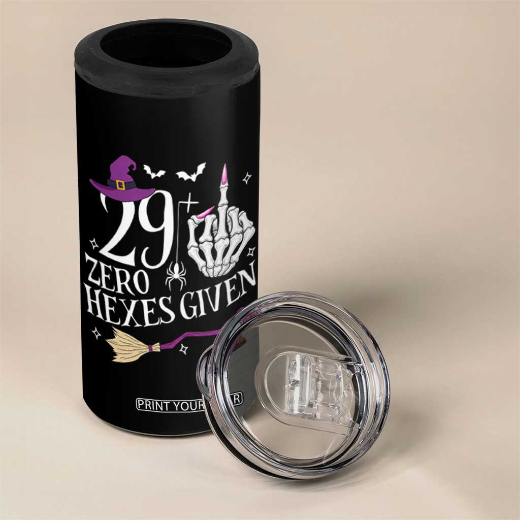 30th Birthday Halloween 4 in 1 Can Cooler Tumbler 29 Plus Middle Finger Zero Hexes Given Gift For Women TS14 Print Your Wear