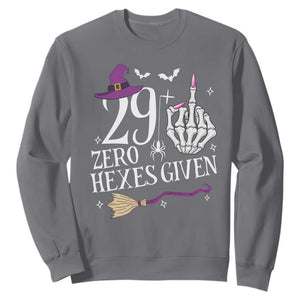 30th Birthday Halloween Sweatshirt 29 Plus Middle Finger Zero Hexes Given Gift For Women TS14 Charcoal Print Your Wear