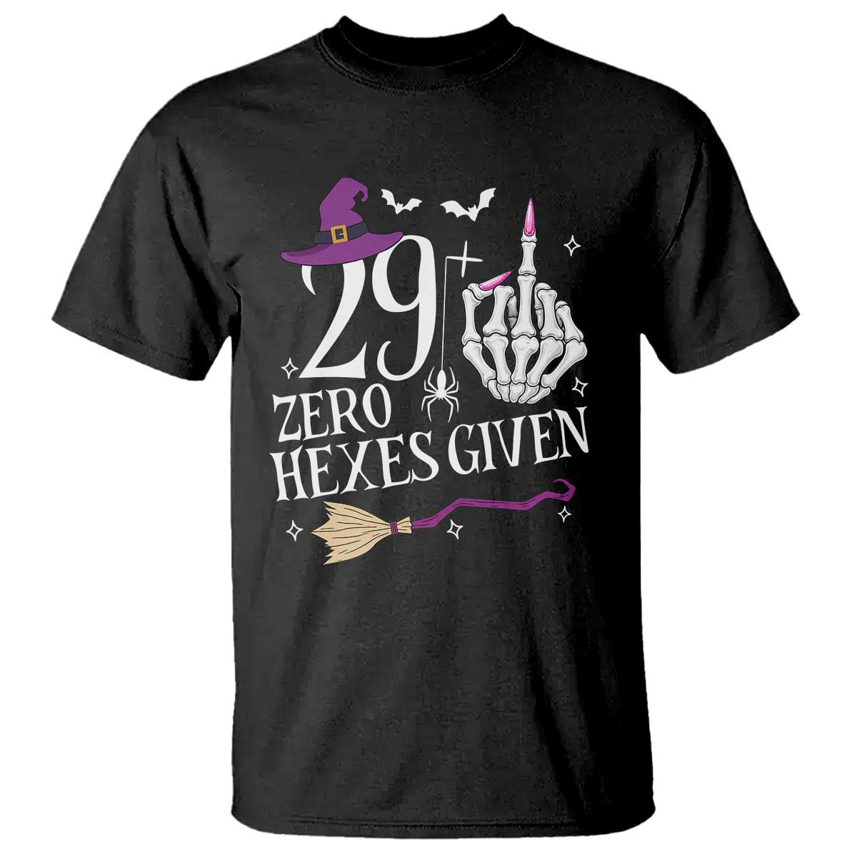 30th Birthday Halloween T Shirt 29 Plus Middle Finger Zero Hexes Given Gift For Women TS14 Black Print Your Wear