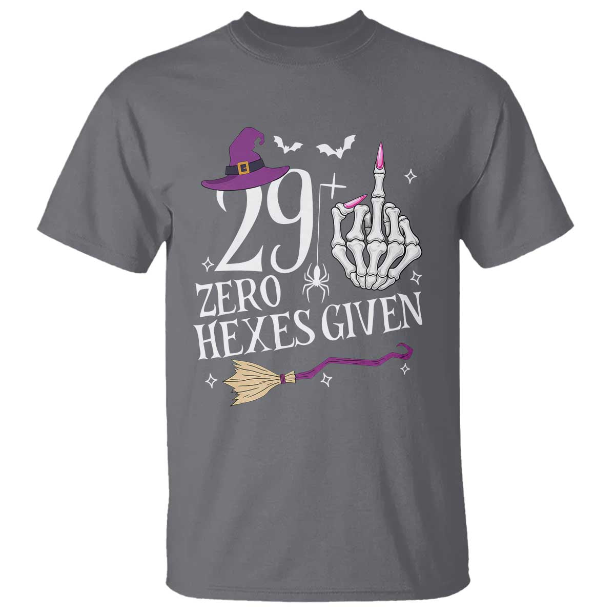 30th Birthday Halloween T Shirt 29 Plus Middle Finger Zero Hexes Given Gift For Women TS14 Charcoal Print Your Wear