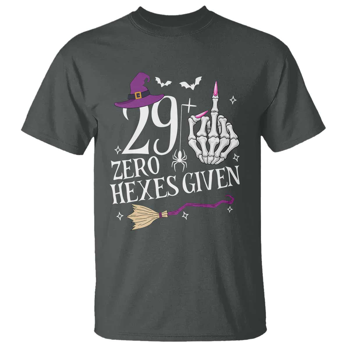 30th Birthday Halloween T Shirt 29 Plus Middle Finger Zero Hexes Given Gift For Women TS14 Dark Heather Print Your Wear