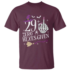 30th Birthday Halloween T Shirt 29 Plus Middle Finger Zero Hexes Given Gift For Women TS14 Maroon Print Your Wear