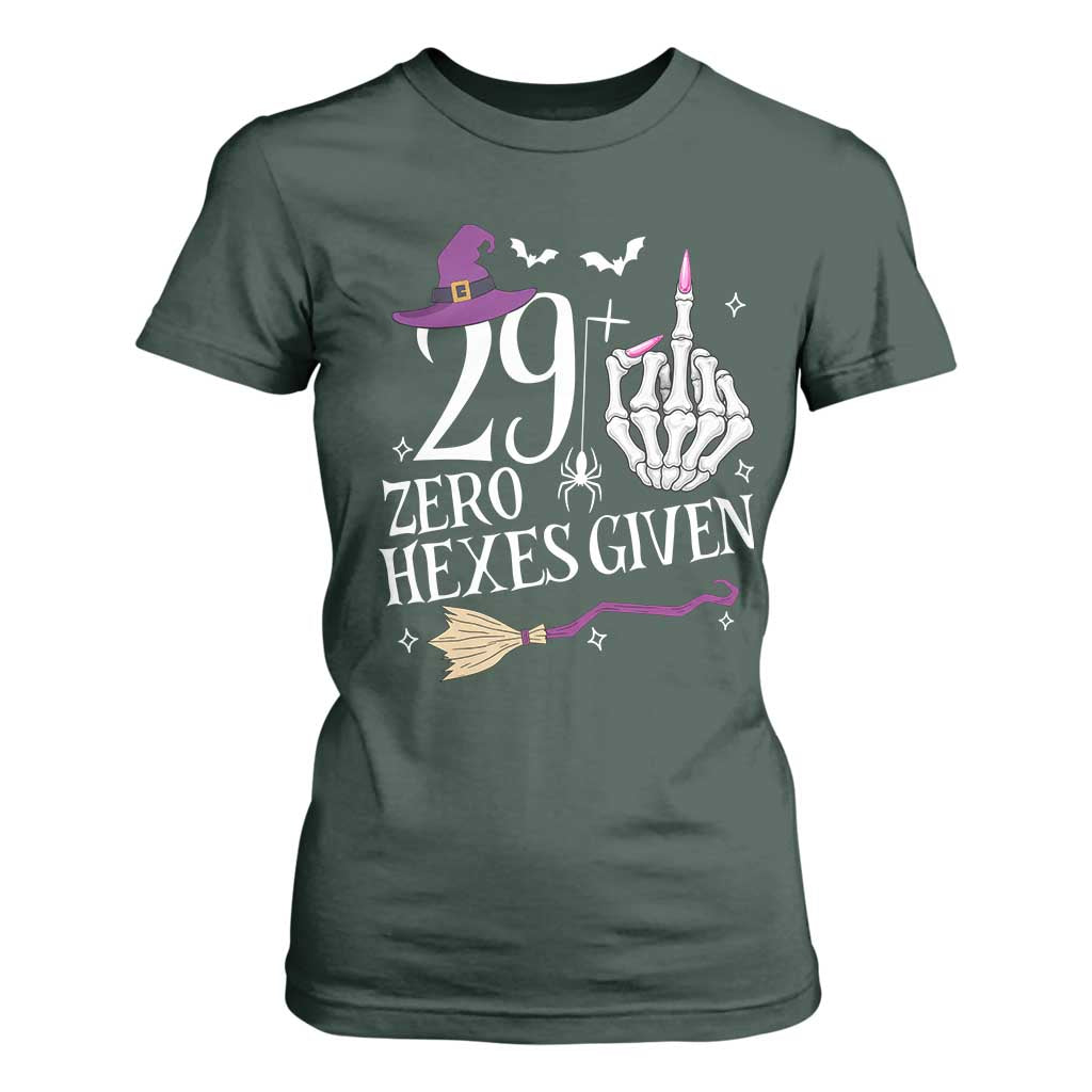 30th Birthday Halloween T Shirt For Women 29 Plus Middle Finger Zero Hexes Given Gift For Women TS14 Dark Forest Green Print Your Wear