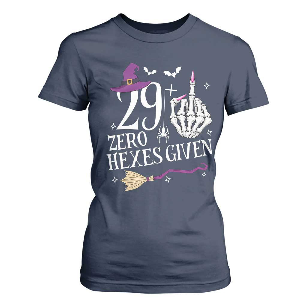 30th Birthday Halloween T Shirt For Women 29 Plus Middle Finger Zero Hexes Given Gift For Women TS14 Navy Print Your Wear