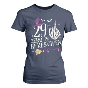 30th Birthday Halloween T Shirt For Women 29 Plus Middle Finger Zero Hexes Given Gift For Women TS14 Navy Print Your Wear