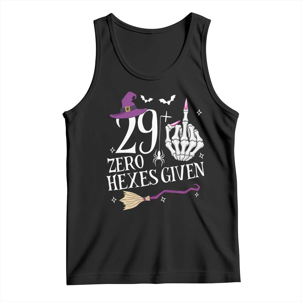 30th Birthday Halloween Tank Top 29 Plus Middle Finger Zero Hexes Given Gift For Women TS14 Black Print Your Wear