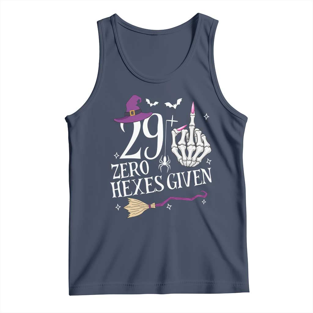 30th Birthday Halloween Tank Top 29 Plus Middle Finger Zero Hexes Given Gift For Women TS14 Navy Print Your Wear