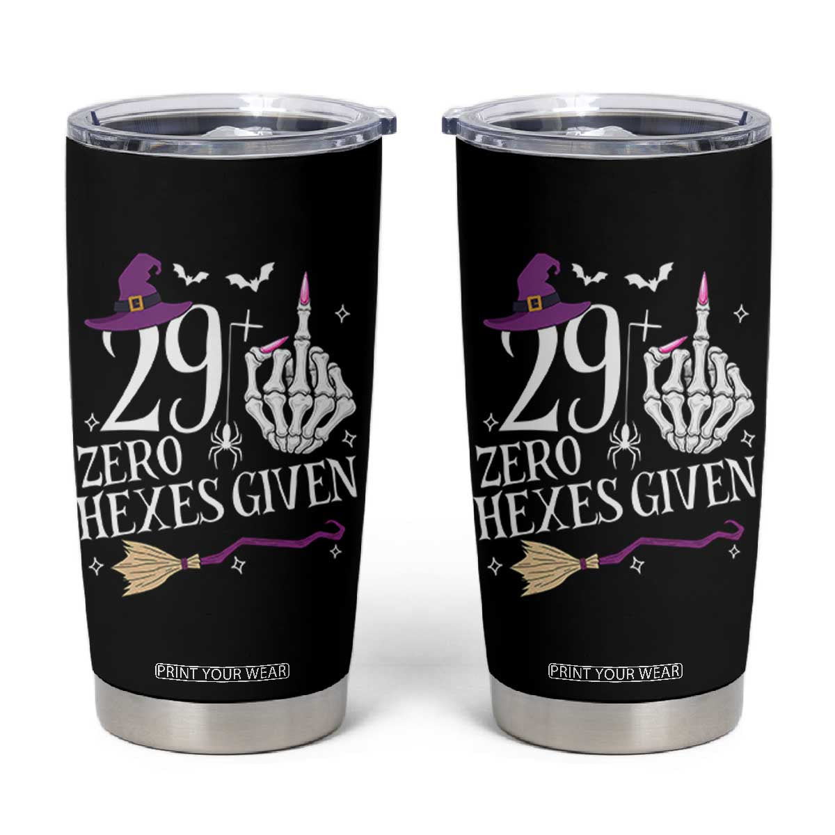 30th Birthday Halloween Tumbler Cup 29 Plus Middle Finger Zero Hexes Given Gift For Women TS14 Black Print Your Wear