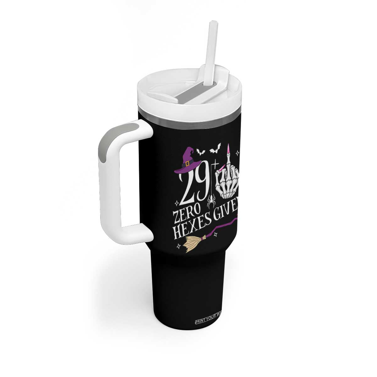 30th Birthday Halloween Tumbler With Handle 29 Plus Middle Finger Zero Hexes Given Gift For Women TS14 Print Your Wear