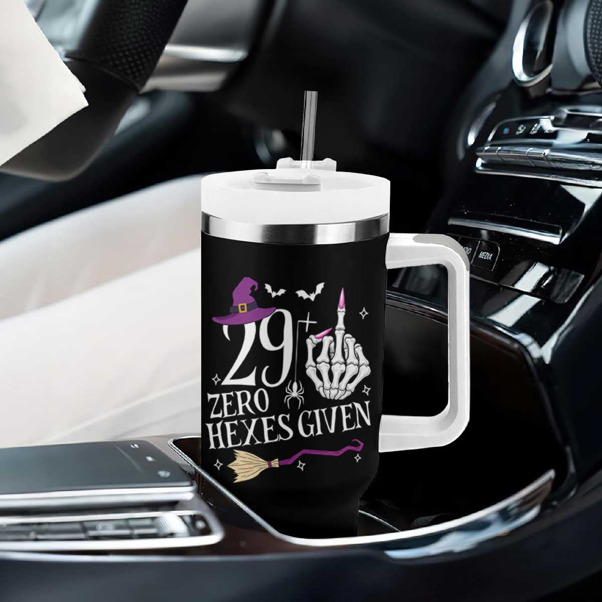 30th Birthday Halloween Tumbler With Handle 29 Plus Middle Finger Zero Hexes Given Gift For Women TS14 Print Your Wear